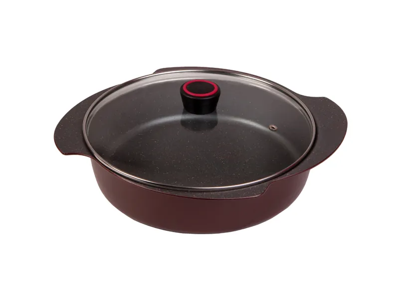 تابه دودسته مدل پروانه butterfly-double-handled-pot-maroon