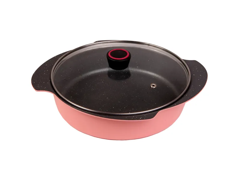 تابه دودسته مدل پروانه butterfly-double-handled-pot-pink